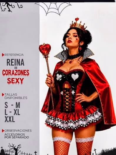 reina de corazones sexy - Talla S-XL